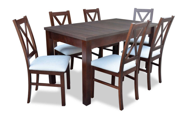 Modern Iesszëmmer Miwwelen luxuriéisen Iessdësch + 6x Stull Dësch Nei