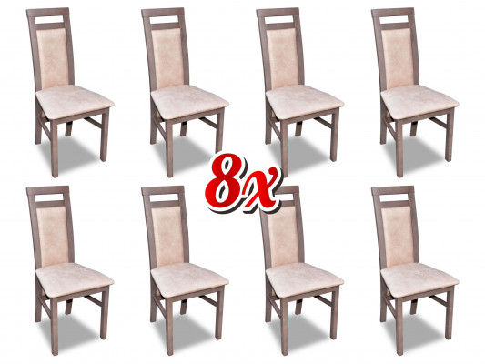 Iesszëmmer Still Textil Grupp Garnitur Holz Set 8x Stull Set Fauteuil Garnitur