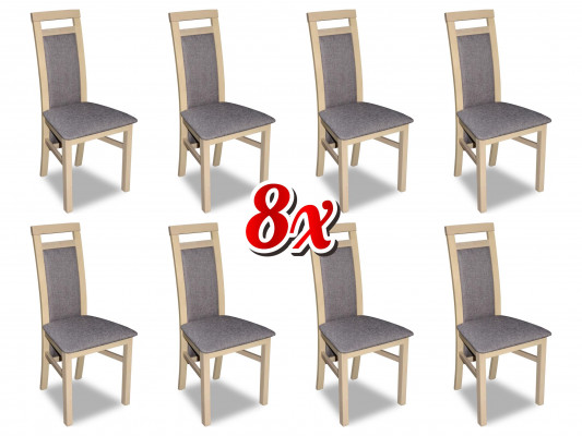 Iesszëmmer Still Textil Grupp Garnitur Holz Set 8x Stull Set Fauteuil Garnitur