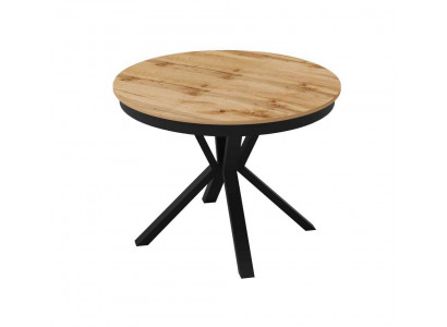 Luxus Iessdësch Braun Ronnen Dësch Iesszëmmer Holz Design Dëscher 100 cm