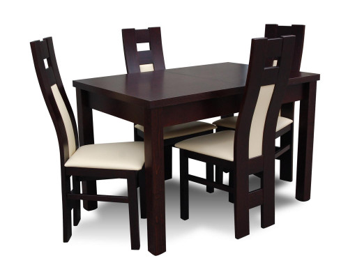 Klassesch Iesszëmmer Set Modern Dësch 4x Still Stull nei 5tlg. 70x120