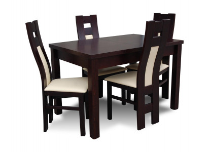 Klassesch Iesszëmmer Set Modern Dësch 4x Still Stull nei 5tlg. 70x120