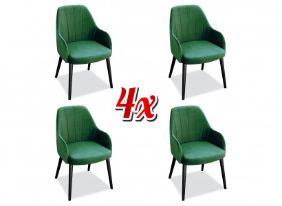 Kichen Still Elegant Iesszëmmer Stoff Nei Set 4x Sessel Stull Design Holz Textil