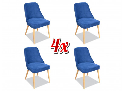 Elegant Modern Still Holz Iesszëmmer Miwwel Set 4x Still Luxus Nei Blo Nei