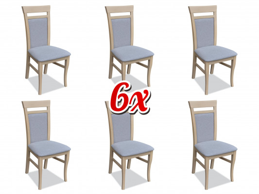 Komplett Set Gruppe Wunnzëmmer 6x Stéck Gri Esszëmmer Stull Set Still Nei