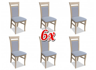 Komplett Set Gruppe Wunnzëmmer 6x Stéck Gri Esszëmmer Stull Set Still Nei