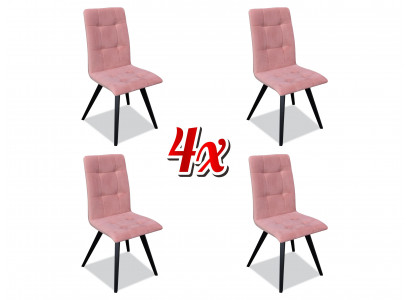 Stull Set 4x Still Textil Polster Lehn Massiv Holz Iesszëmmer Sëtz Miwwelen Holz
