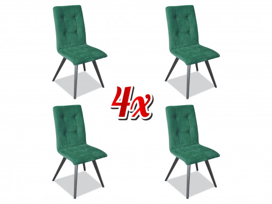 Stull Set 4x Still Textil Polster Lehn Massiv Holz Iesszëmmer Sëtz Miwwelen Holz