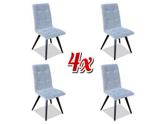 Stull Set 4x Still Textil Polster Lehn Massiv Holz Iesszëmmer Sëtz Miwwelen Holz