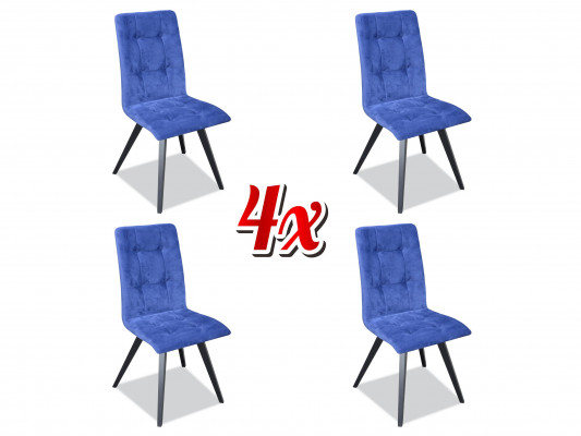 Stull Set 4x Still Textil Polster Lehn Massiv Holz Iesszëmmer Sëtz Miwwelen Holz