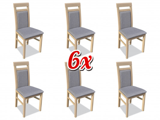 Garnitur Holz Lehn Polster Still Esszëmmer Textil Set 6x Fauteuil Stull Grupp