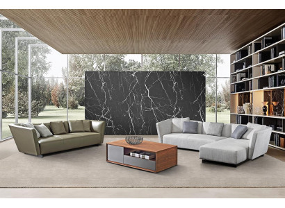 Ecksofa Sofa Canapé Eckgarnitur + Dräisëtzer 3er Canapé Sofas Canapéë Textil