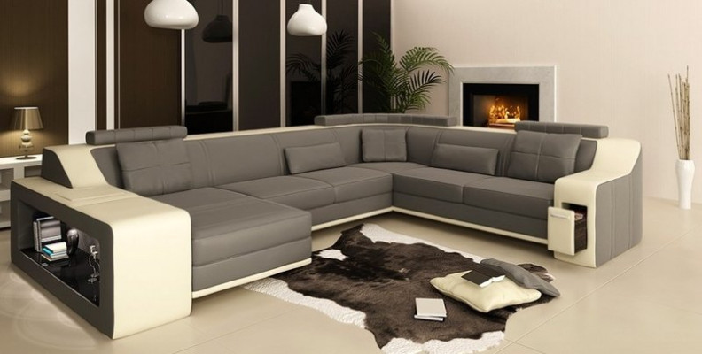 Moderne Wunnlandschaft Polster Ecksofa Sofa Canapé Eck Garnitur Textil