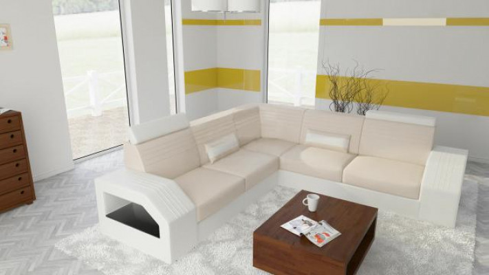 Designer Sofa Canapé Ecksofa Lieder Stëbs Textil Polster Garnitur Wunnlandschaft