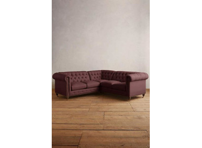 Chesterfield Eck-Canapé Couch Designer Polster Eck Textil Canapé Garnitur 1013-14