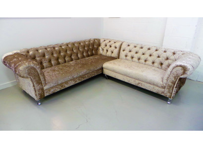 Chesterfield Eckcanapé Canapé Polster Néien Garnitur Sofa Eck Liederkanapé Stoff