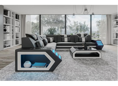 Wunnlandschaft Liederkanapee Couch Polster Eckssofà Sofa Grouss XXL Canapé Garnitur