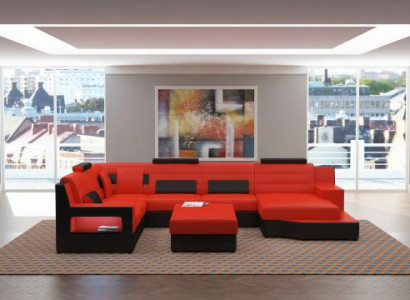 Wohnlandschaft Ecksofa Sofa Canapé Polster Garnitur Liederdivan Schlofssofa