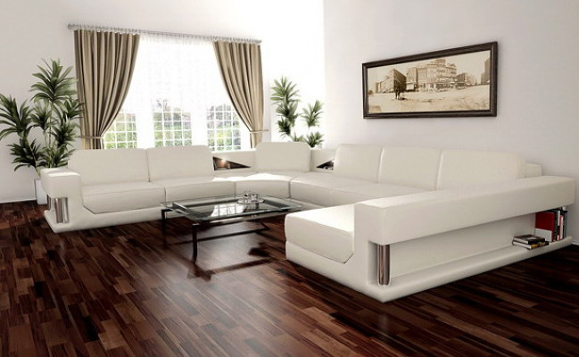 Eckcanapé Polster Canapé Sofa Wunnlandschaft Sëtz Eck Garnitur Lieder Textil PH28