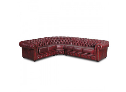 Ecksofa Sofa Canapé Polster Eckgarnitur Eck Chesterfield 100% Lieder
