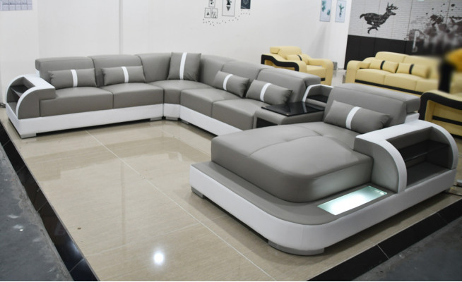 Liederdivan Sofa Modern Polster Lieder Design Eckdivan Canapé Textilstoff Wunnlandschaft