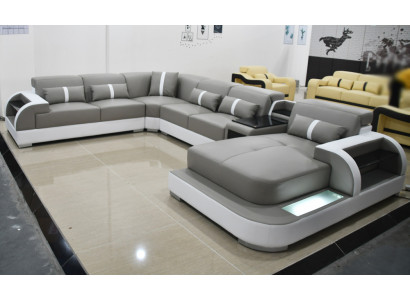 Liederdivan Sofa Modern Polster Lieder Design Eckdivan Canapé Textilstoff Wunnlandschaft