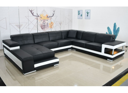 Ledersofa Sofa Modern Polstersëtzt Lieder Design Ecksofa Couch Textil Wunnlandschaft