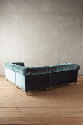 Ecksofa Chesterfield Liederdivan Sofa Couch Textil Stoff Polster Eck Neit