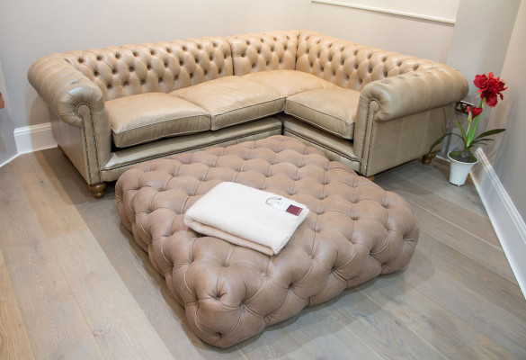 Léiercouch Eckcouch Sofa Couch Polster Chesterfield Eckgarnitur Garnitur Eck Nei