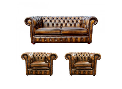 Chesterfield Lieder-Sofa 2+1+1 Textil-Couch Stoft Polster Sofa Garnitur
