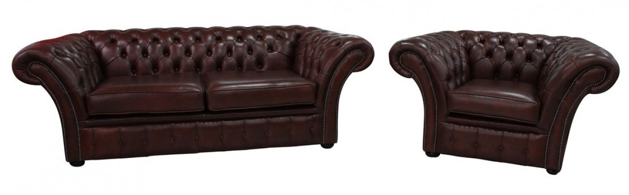 Chesterfield Canapé Polster Sëtz Canapé-Set Sofa Canapé Garnitur 2+1