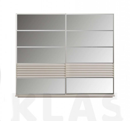 Schlofkummermiwwelen Glasschaf Designer duebel Bett Holz Nuetsdësch 4stéckeg.