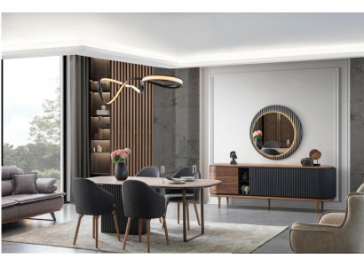 Grouss Iesszëmmer Garnitur Designer Iessdësch 4x Polstersstill Kommodë