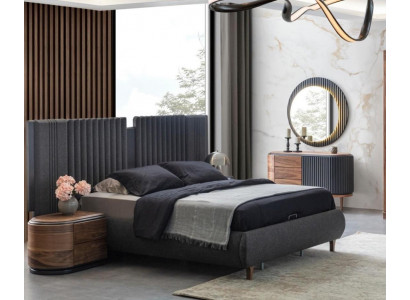 Moderne gro Schlofkummer Garnitur Textilbett Holznuechtisch Kommode