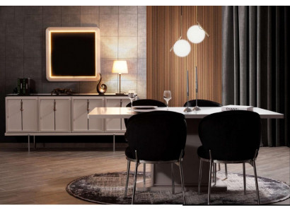 Iesszëmmer Garnitur Modernen Set Iessdësch 4x Polsterstill Sideboard 7tlg