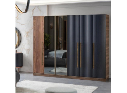 Braune Kleederschaf Designer Luxus Miwwelen Holzschaf Ariichtung Schaf