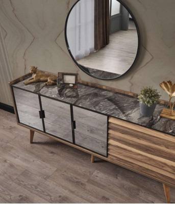Brong Iesszëmmer Set Stilvollt Sideboard Ronne Spigel Holzmiwwelen 2-tlg