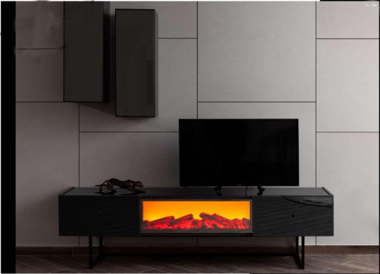 Moderne Wunnzëmmer Set Luxus TV-Schaf mat 2x Mauer Schiefen 3tlg