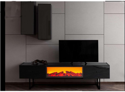 Moderne Wunnzëmmer Set Luxus TV-Schaf mat 2x Mauer Schiefen 3tlg