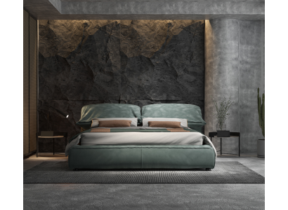 Gréng Schlofkummer Bett Designer Duebelbett Luxus Material Holzgestell