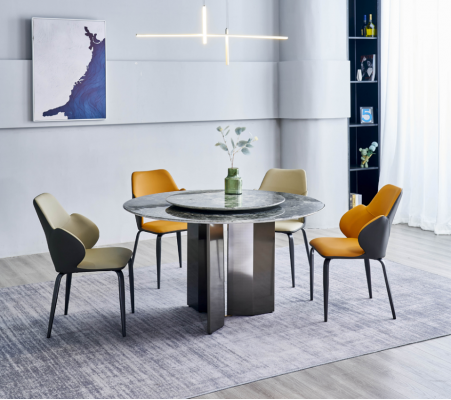 Grau Ronndëscht Iesszëmmerdëscher Kichendësch Luxus Holzdëscher Dësch