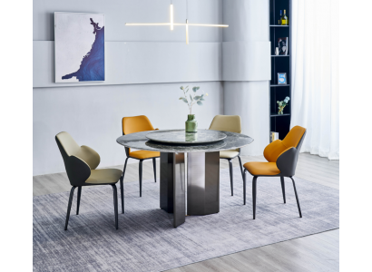 Grau Ronndëscht Iesszëmmerdëscher Kichendësch Luxus Holzdëscher Dësch