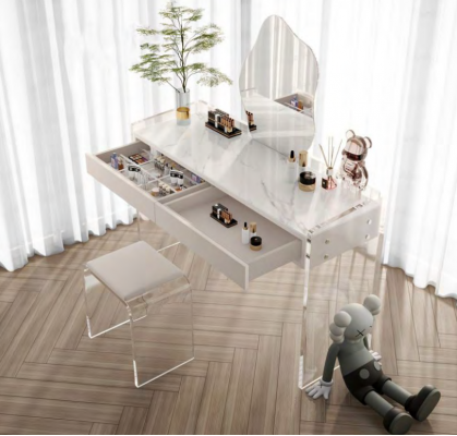 Wäissen stilvollen Toilette Dësch Design Schlofzëmmer Schief Holzmiwwelen