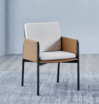 Wäiss-béige Fauteuil Designer Still Polsterméiwele Modern Möbel