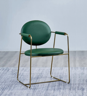 Grénge Edelstahlstull Designer Fauteuil Luxusiose Eenzelstull Modern Miwwelen