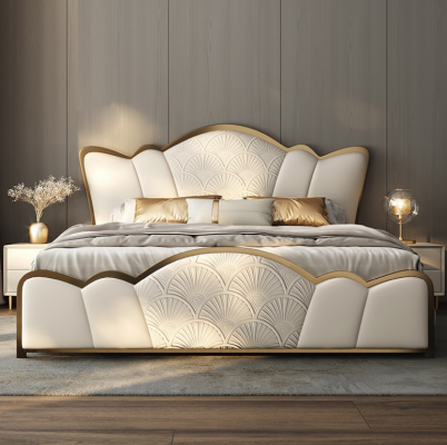 Schlofzëmmer Miwwelen Stilvoll Wäisst Duebelbett Modern Liederbette