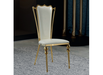 Iesszëmmer Miwwelen Designer Wäiss-Gëllene Stull Polster Miwwelen Modern Neit