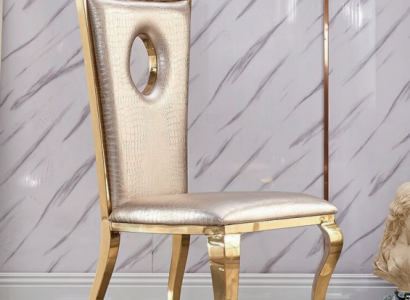 Beige Iesszëmmer Still, Modernen Einsëtzer aus Kënschtleeder, Edelstol Miwwelen.