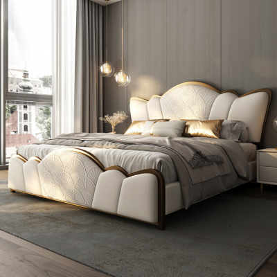 Schlofzëmmer Miwwelen Stilvoll Wäisst Duebelbett Modern Liederbette