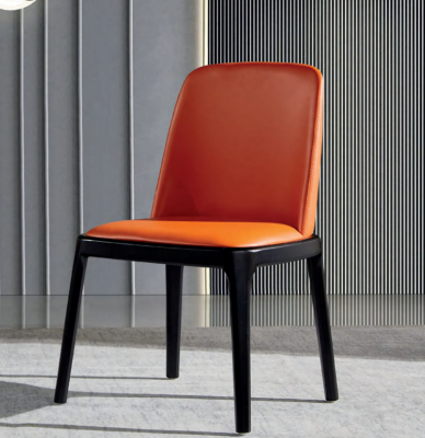 Orange-schwaarze Salle-à-manger-Stull Stilvoll Lehnstillen Moderne Holzstillen